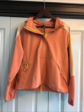 MPG Kids Hooded Anorak Jacket - Rust & Cream with Yellow Accents